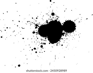 black ink brush splash splatter grunge graphic element