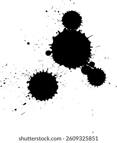 black ink brush splash splatter artistic grunge graphic element