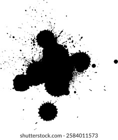 black ink brush splatter splash artistic grunge graphic element