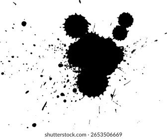 Pincel de tinta negra Splatter Splash Gráfico artístico grunge