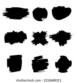 Black ink brush stroke collection
