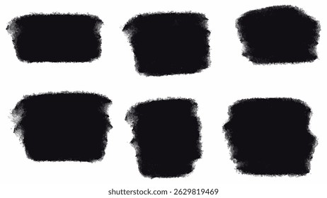 Trazo de pincel de tinta negra: aislado sobre fondo blanco. Un trazo de pincel negro audaz con textura áspera, aislado en un fondo blanco.