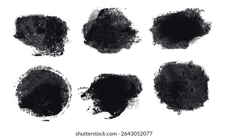 Black Ink Brush Stroke. Isolated on White Background. A bold black brush stroke with rough texture, isolated on a white background.