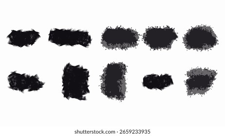 Pincelada de tinta negra. Aislado sobre fondo blanco. Un trazo de pincel negro audaz con textura áspera, aislado en un fondo blanco.