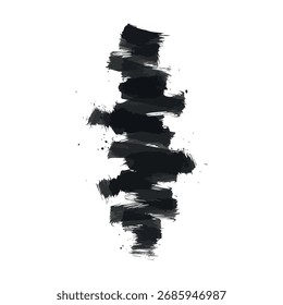 Traçado de pincel de tinta preta isolado em plano de fundo branco. Use-o como elemento de design, textura, recurso gráfico ou plano de fundo criativo. Ilustração vetorial. 150 caracteres.