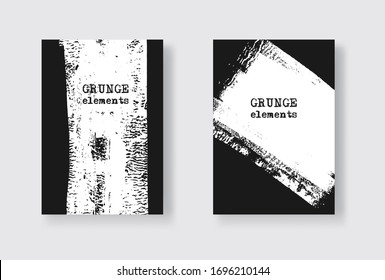 Black ink brush stroke on white background. Japanese style. Vector illustration of grunge stains