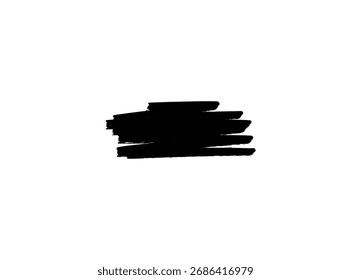 Black ink brush stroke on white background for design element