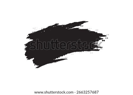 A black ink brush stroke on a white background can be used as a design element or as a creative background. It is a versatile graphic element. Use it for various purposes.