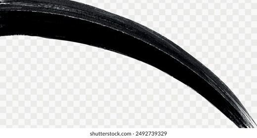 Black ink brush stroke, Black brush splashes isolated on transparent