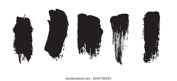 Texturas de traçado de pincel de tinta preta.