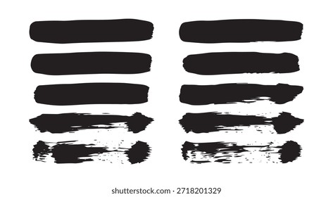 Texturas De Pincelada De Tinta Negra Para Grunge, Fondos Artísticos Y Gráficos Modernos