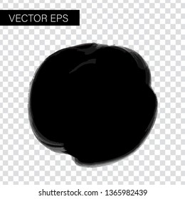 Black ink brush stroke. Vector texture background with ink stains