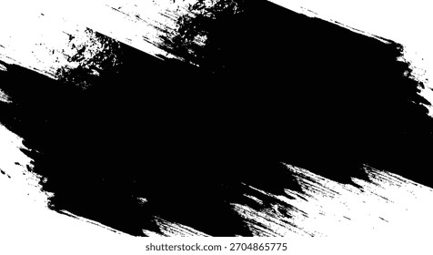 Fondo de Vector de trazo de pincel de tinta negra sobre un fondo blanco