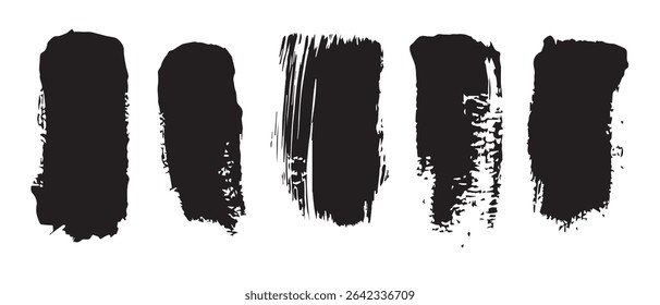 Fondo Abstractas de la textura de los trazos del pincel de la tinta negra.