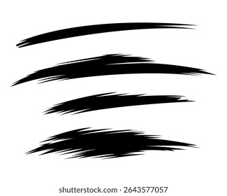 Black Ink Brush Strokes Abstract, Grunge, Vector, Design, Elements, Set, Artistic, Graphic, Texture,
