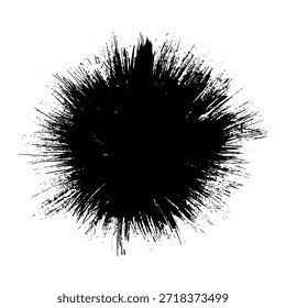 black Black ink brush strokes and blobs on paper