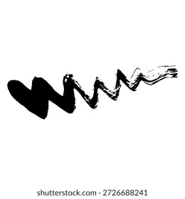 black ink brush strokes and blobs arranged for background use