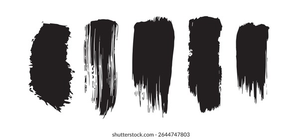Black Ink Brush Strokes Free Texture Pack Download.