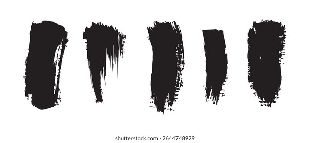 Black Ink Brush Strokes Free Texture Pack for Design.