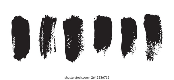 Black Ink Brush Strokes Grunge Texture Pack.