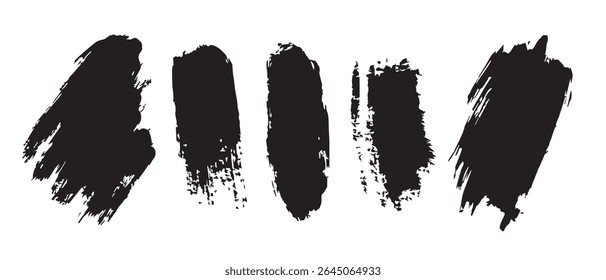 Black Ink Brush Strokes Grunge Texture Pack.