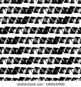 Black ink brush strokes seamless pattern background. Freehand drawing. Grunge abstract  background. Vector illustration EPS 10.