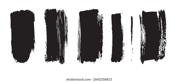 Black Ink Brush Strokes Texture Grunge Background Images.
