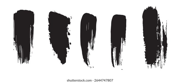 Black Ink Brush Strokes Texture Background Images.