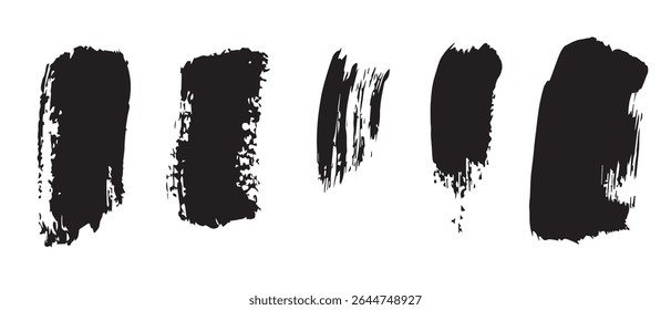Black Ink Brush Strokes Texture Grunge Background Images.