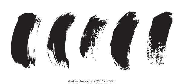 Textura de trazos de pincel de tinta negra.