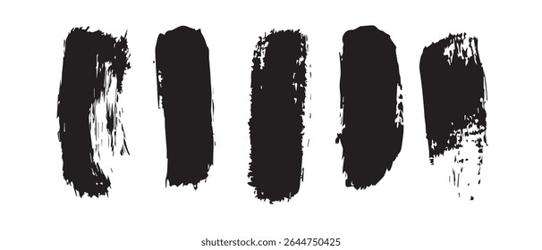 Fondo de textura de trazos de pincel de tinta negra.