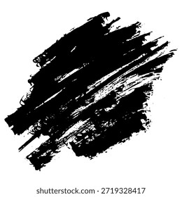 Textura única de los trazos del pincel de la tinta negra para el uso del fondo