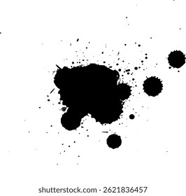 black ink brushed drop splatter splash grunge graphic element artistic