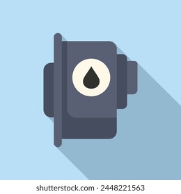 Black ink cartridge icon flat vector. Machine gadget. Design digital image