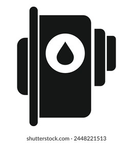 Black ink cartridge icon simple vector. Machine gadget. Design digital image