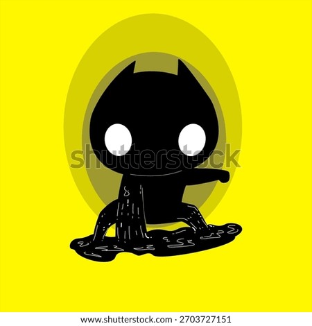 black ink cat do superhero pose