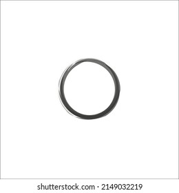 Black ink circle isoated on white. Enso buddhist symbol, vector logo element template. Brush stroke round shape, letter o, grunge frame.