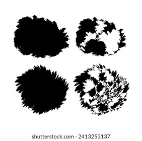 black ink circle set of grunge elements, a set of black and white circles with different shapes brush stroke bundle, circle brush brush stroke texture vintage pen circle brush line