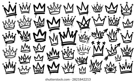 Black ink crowns doodle