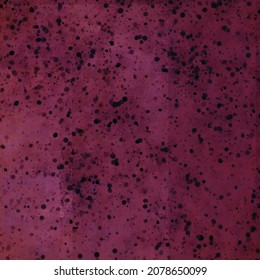 Puntos de tinta negra en la pintura de mano de color de agua rosa