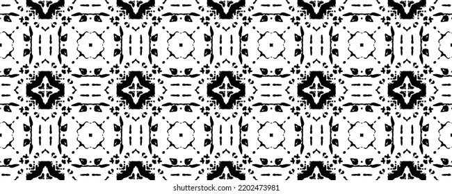 Black Ink Drawing. Ink Sketch Pattern. Endless Ikat Pattern. Doodle Cloth Pattern. Line Paper Drawn. Vintage Print Texture. Vector Geometric Drawn. Craft Pen Background. Doodle Background Paint