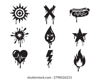 Black ink drip tattoo