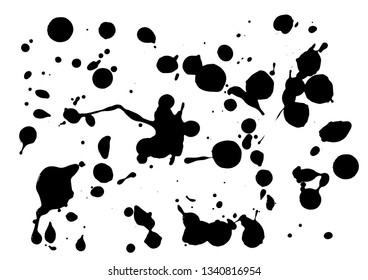 Black ink drop and brush