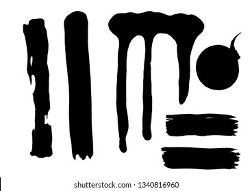 Black ink drop and brush