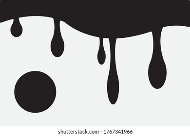 black ink drop on white background