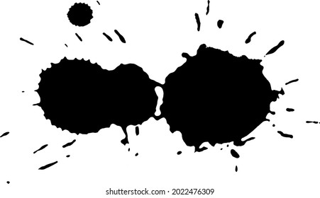 Black Ink drop on white background. Round, ragged inkblot slowly spreads out from the center. Blob vector illustration.