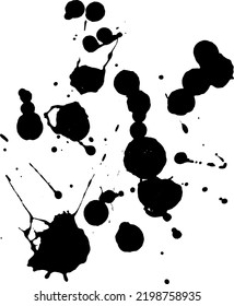 Black Ink drop on white background. Round, ragged inkblot. Blob vector illustration.