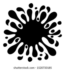 black ink drop splash isolated on white background, ink black blob and white space for banner background, water splash or blob black for element banner, water drop splatter simple for graphic design