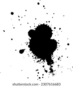 color de agua de salpicadura de caída de tinta negra en elemento gráfico de fondo