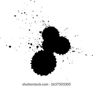 black ink drop splatter splash grunge graphic element